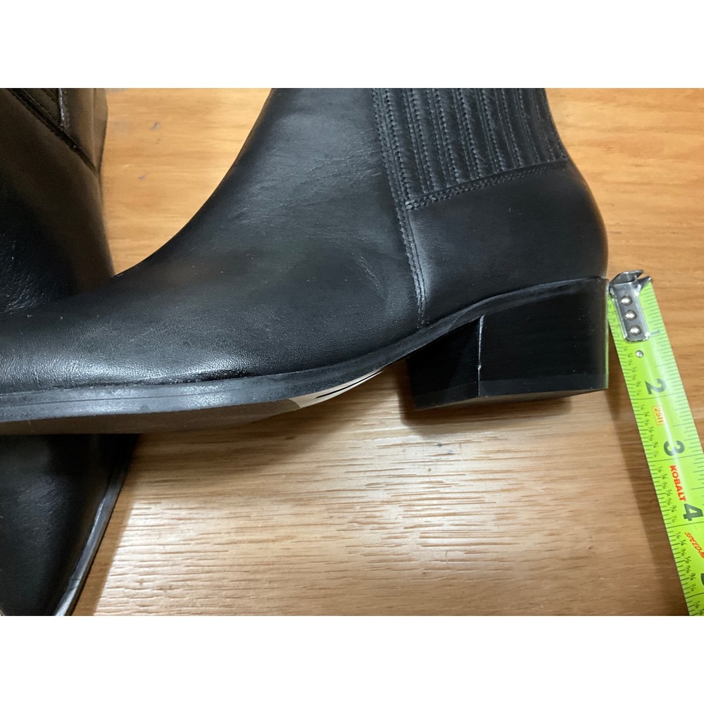 Marc Fisher LTD Black Leather Pointed Toe Ankle Boots Low Block Heel Womens 8M - Picture 3 of 4